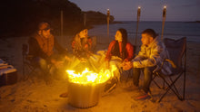 Load image into Gallery viewer, People gathering around the Ecoflame Smokeless fire pit
