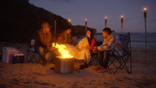 Load image into Gallery viewer, People gathering around the Ecoflame Smokeless fire pit
