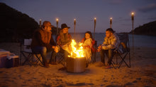 Load image into Gallery viewer, People gathering around the Ecoflame Smokeless fire pit
