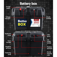 Load image into Gallery viewer, Giantz 120Ah Deep Cycle Battery &amp; Battery Box 12V AGM Marine Sealed Power Solar
