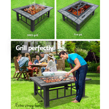 Load image into Gallery viewer, Fire Pit BBQ Grill Table Outdoor Garden Patio Camping Wood Charcoal Fireplace
