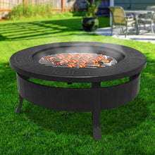 Load image into Gallery viewer, Grillz Round Outdoor Fire Pit BBQ Table Grill Fireplace
