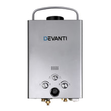 Load image into Gallery viewer, Devanti Portable Gas Water Heater 8LPM Outdoor Camping Shower Grey
