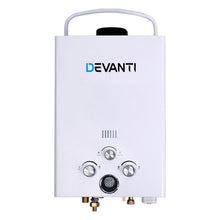 Load image into Gallery viewer, Devanti Portable Gas Water Heater 8LPM Outdoor Camping Shower White
