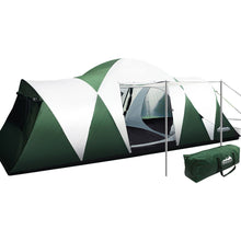 Load image into Gallery viewer, Weisshorn Family Camping Tent 12 Person Hiking Beach Tents (3 Rooms) Green
